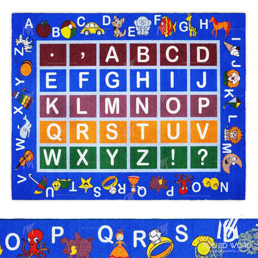 Jenny Collection Light Blue Kids Area Rug